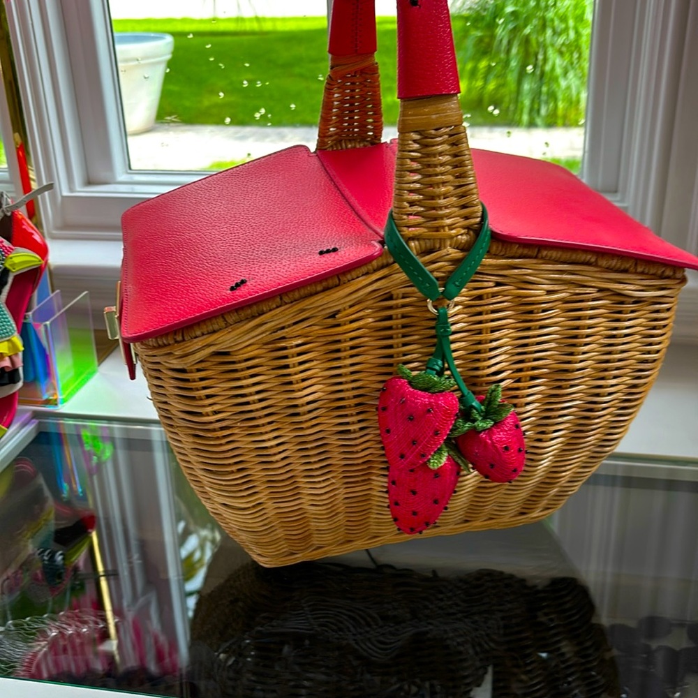 NWT Kate Spade 3D Wicker Picnic Basket Tote